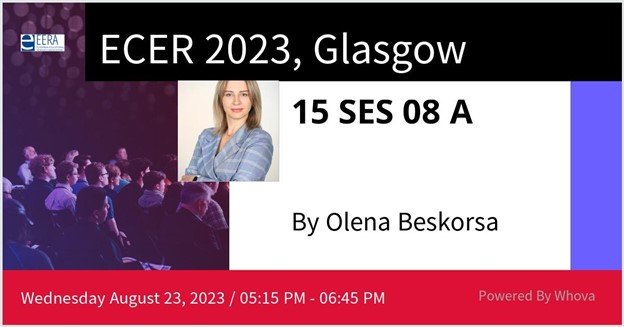 Olena Beskorsa participated in the ECER-2023 conference